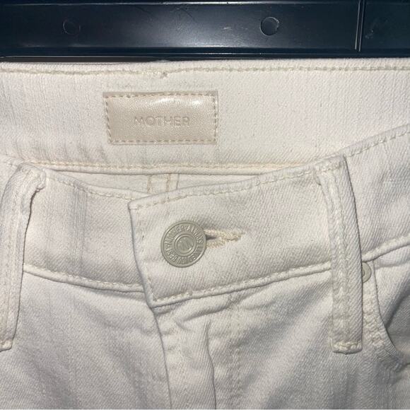 Mother The Mid Rise Dazzler Crop Track Jeans Whipping The Cream Pink Rac… - Picture 14 of 15